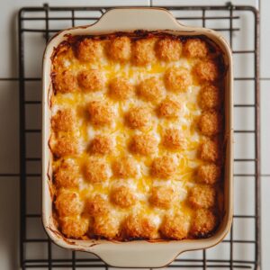 Bake in the preheated oven until tater tots are golden brown and hot, 30 to 45 minutes.