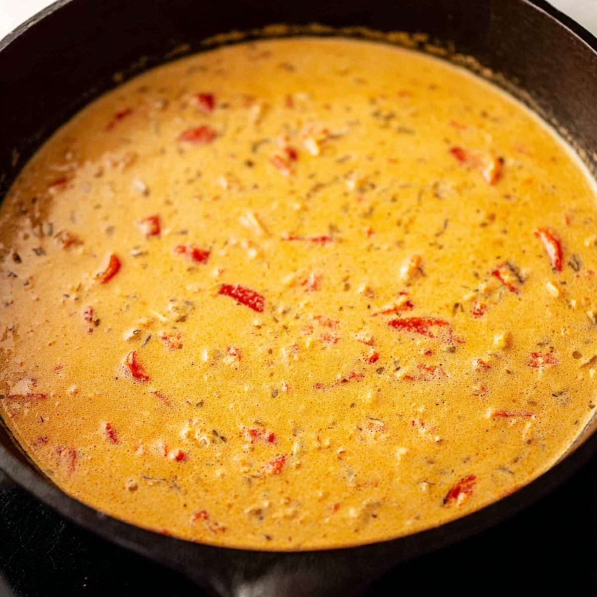 Pour in the coconut milk and give everything a good stir. Bring the sauce to a gentle simmer and let it cook for about 5 minutes. You'll notice it thickening slightly and the color deepening.